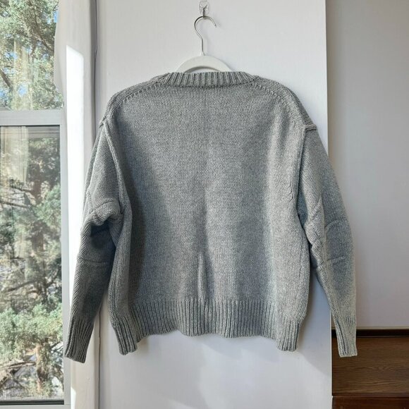 NWT Zara Pleated Sleeve Knit Sweater Pullover Wool Blend in Gray 3920/180 - Picture 10 of 15